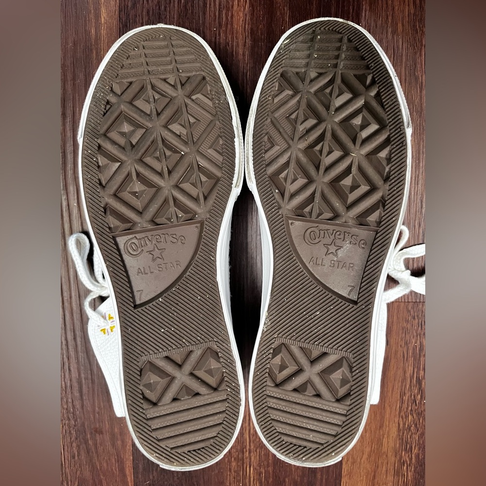 Converse Chuck Taylor All Star Lift Platinum Embroidery on white canvas Size 9 - Picture 10 of 11